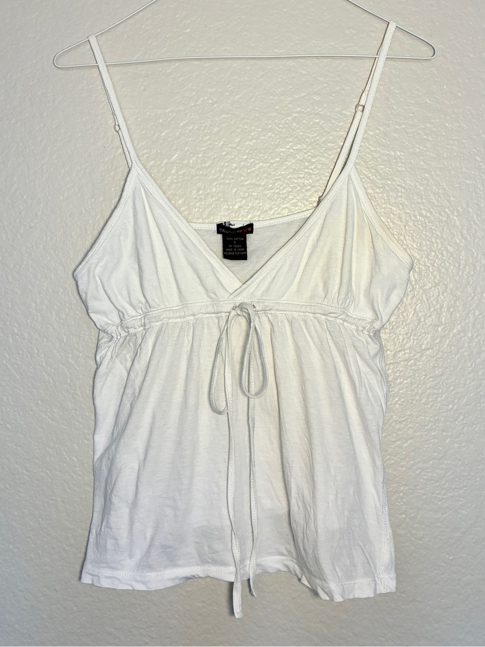 Crown of Hearts White Babydoll Tank Top 100% Cotton Size S Angelcore Y2K Comfy